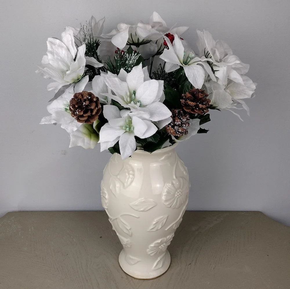 Elegant White and Wintry Floral Arrangement